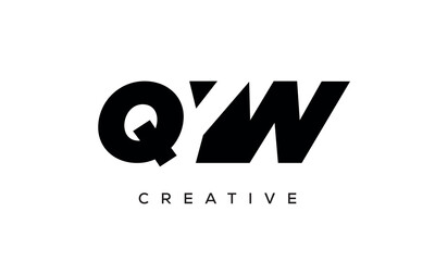 QYW letters negative space logo design. creative typography monogram vector