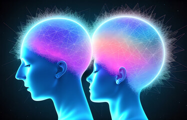 Human mental energy abstract illustration, generated ai