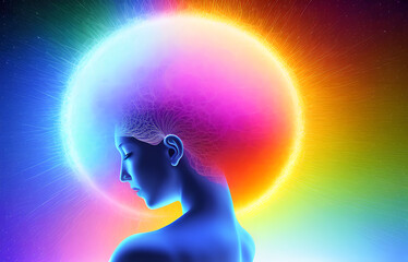 Human mental energy abstract illustration, generated ai