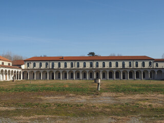 Fototapeta na wymiar La Certosa former monastery and insane asylum entrance portal in