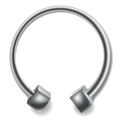 Piercing jewelery icon. Body metallic accessories. Beauty decoration, earring. Modern shape design. Vector illustration on white background