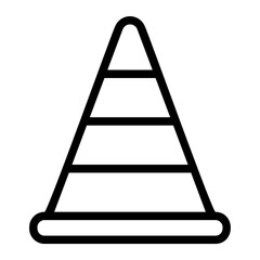 traffic cone line icon