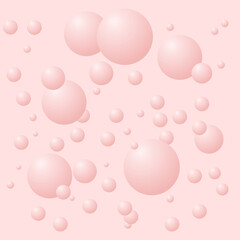Pink balls, bubble on pink background. Seamless pattern background.