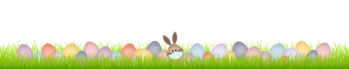 Osterwiese Braunes Hasenei Maske & 28 Bunte Ostereier