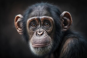 The head of a monkey remains in the forest. generative ai