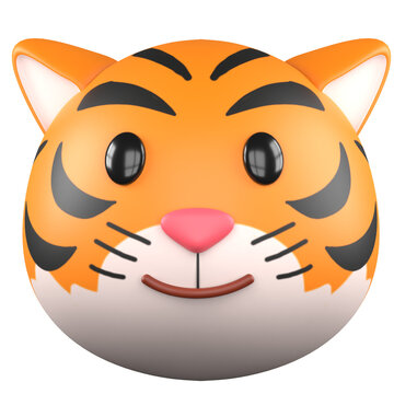 cute tiger animal 3d illustration