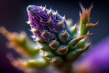 Naklejka na ściany i meble Cannabis Flower. Marijuana bud Macro shot. High detail closeup. Ai generative