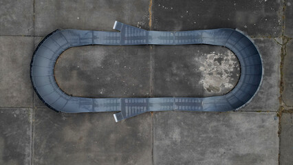 bike path in the car park Pumping (moving up and down) is used instead of pedaling and bouncing to...