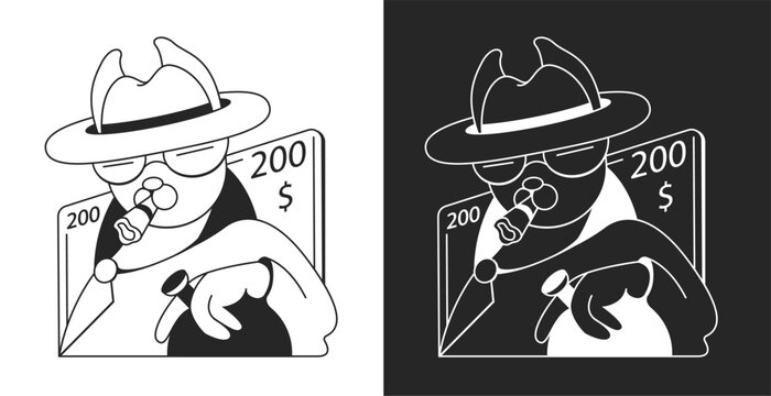 Vector character Lama in Al Pacino style.