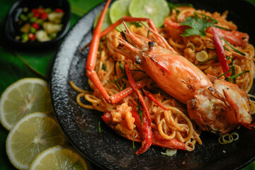 fried shrimp with lemon and garlic