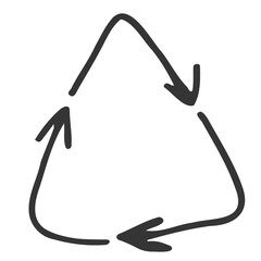 recycling symbol doodle icon, vector illustration. Zero waste concept