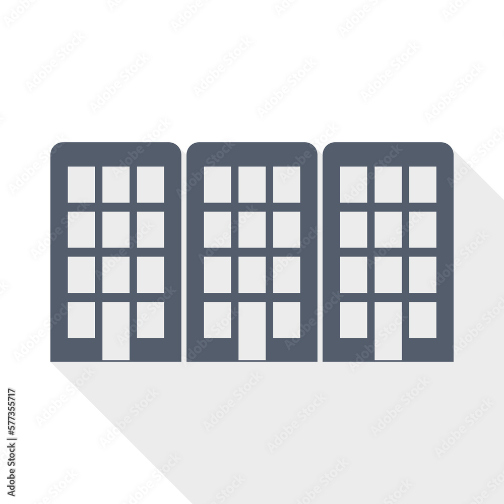 Poster Office buildings vector icon, architecture concept flat design illustration