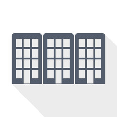 Office buildings vector icon, architecture concept flat design illustration