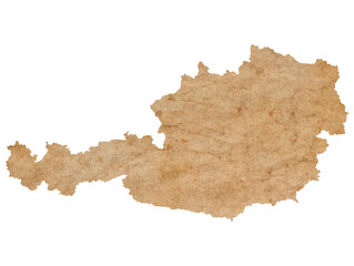 map of Austria on old brown grunge paper	