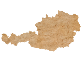 map of Austria on old brown grunge paper	