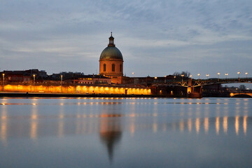 St. Peter's Basilica and Neva river at sunset