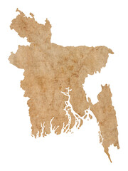 map of Bangladesh on old brown grunge paper	