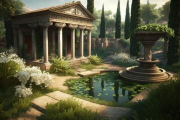 Ancient Greece Exotic Gardens Concept 