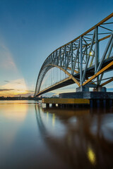 Fototapeta na wymiar Bridge over the Dnieper river in Kremenchug, Ukraine