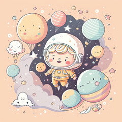 Whimsical illustration of a hot air balloon festival