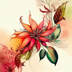 Abstract flower, bright botanical floral background