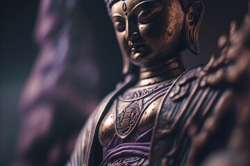 Meditation: Meditating Buddha statue in a calm atmosphere | Generative AI Production