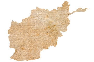 map of Afghanistan on old brown grunge paper	