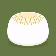 White Mochi icon vector. Mochi logo design. Japanese rice dessert.