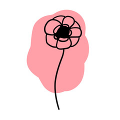 Colorful flower in flat doodle style