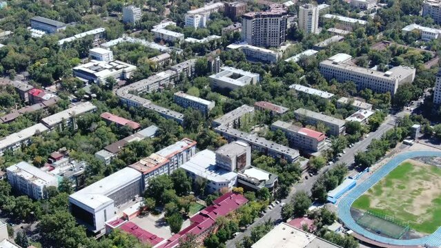 Almaty Kazakhstan cityscape green space design in harmony with Kok Tobe mountain