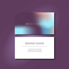 Modern minimalistic abstract grain textured gradient blurred noise effect business card template