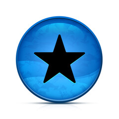 Star icon on classy splash blue round button illustration