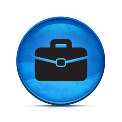 Office Bag icon on classy splash blue round button illustration