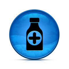 Fototapeta premium Pills bottle icon on classy splash blue round button illustration
