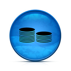 Coin Money icon on classy splash blue round button illustration