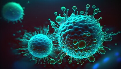 3d rendered illustration of a virus. Generative AI