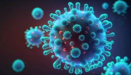 3d rendered illustration of a virus. Generative AI