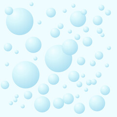 Blue balls, bubble on blue background. Seamless pattern background. Vector illustration. Tablecloth, picnic mat, wrapper.