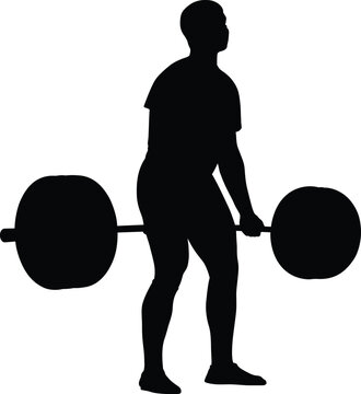 recommend clip art: real athlete powerlifter exercise deadlift black silhouette