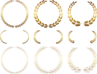 高級感のある月桂冠フレーム9種セット　ゴールド