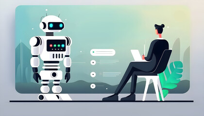 Obraz premium Artificial Intelligence Business Assistant Robot concept 