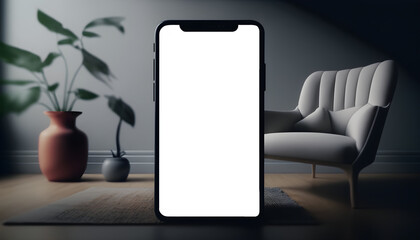 Smartphone minimalist frame with transparent screen