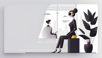 Artificial Intelligence Business Assistant Robot concept 