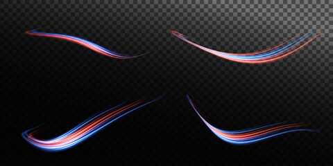 Abstract beautiful light background. Magic sparks on a dark background. Mystical speed stripes, glitter effect. Shine of cosmic rays. Neon lines of speed and fast wind. Glow effect, powerful energy.