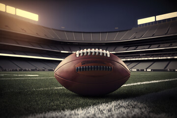 American Football Game in Super Bowl Close up