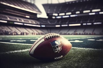 American Football Game in Super Bowl Close up