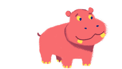 Obraz na płótnie Canvas Cute hippopotamus.