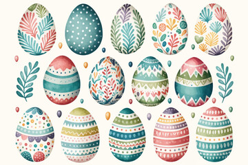Pattern from Easter eggs and flowers. Happy easter