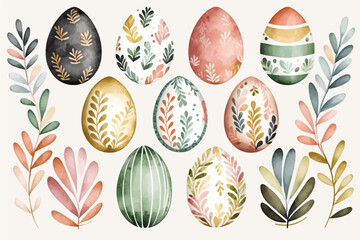 Fototapeta na wymiar Pattern from Easter eggs and flowers. Happy easter