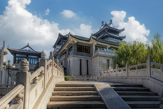 Guangzhou city, China. Liwan district, Xiguan Antique town. Cantonese Opera Art Museum conserves cultural heritage, arts and crafts, and performance between Opera and Lingnan gardens.